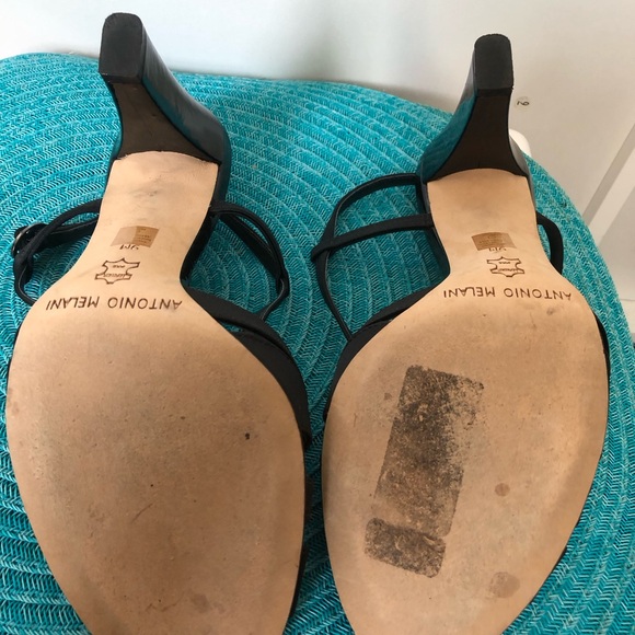 Antonio Melani Black Satin Dress Sandal Size 9M - Picture 4 of 4